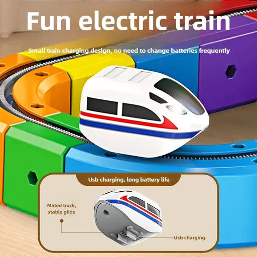 Elektrikli Manyetik Raylı Tren Seti – Çocuklar İçin Eğitici Labirent Oyuncağı