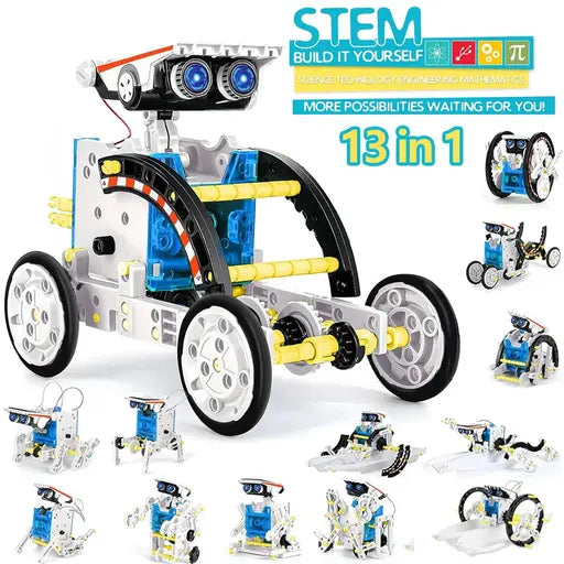 13’ü 1 Arada Güneş Enerjili Robot STEM Kendin Yap Seti