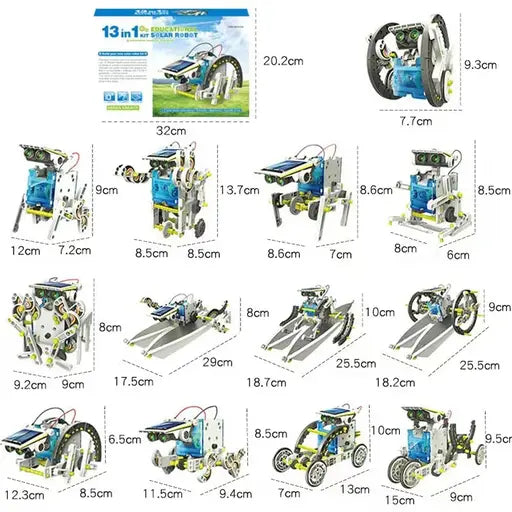 13’ü 1 Arada Güneş Enerjili Robot STEM Kendin Yap Seti